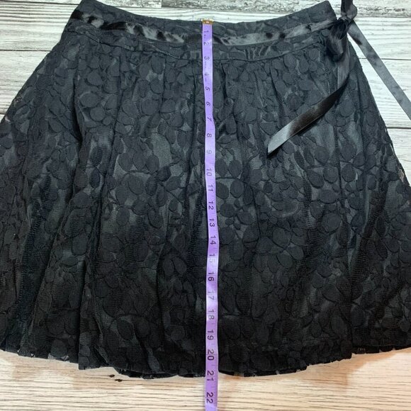 Peter Nygard Sheer Black Lace A-Line Lined Skirt - Picture 10 of 11